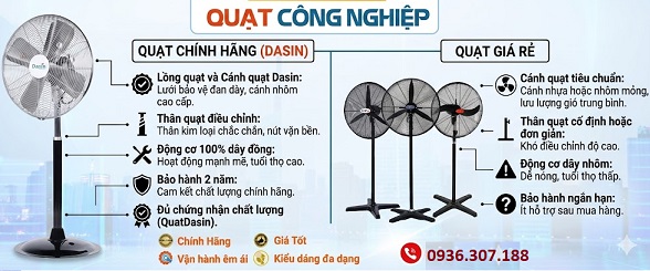 So sánh quạt đứng công nghiệp giá rẻ và quạt chính hãng- lựa chọn thông minh?