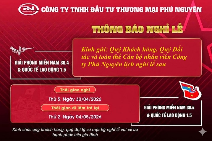 LỊCH NGHỈ LỄ GIẢI PHÓNG MIỀN NAM 30/04 & QUỐC TẾ LAO ĐỘNG 01/05