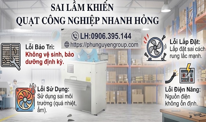 Sai Lầm Khiến Quạt Công Nghiệp Nhanh Hỏng