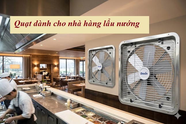 Quán lẩu nướng nên dùng quạt gì? xử lý khói nóng hiệu quả nhất