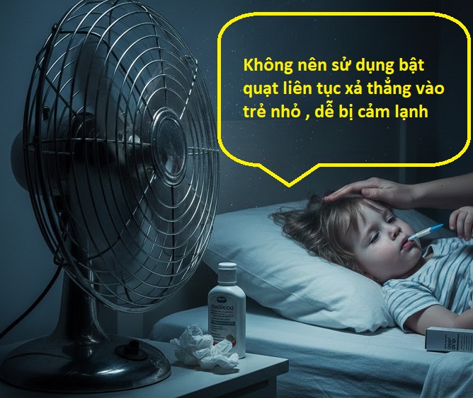 Quạt điện ảnh hưởng thế nào đến sức khỏe trẻ em khi dùng cả ngày?