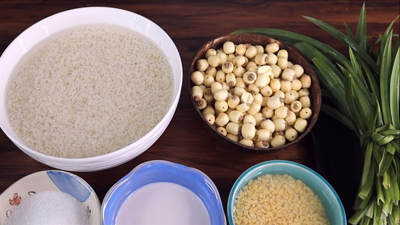 các nguyên liệu nấu xôi hạt sen 