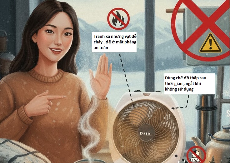 Bí quyết dùng quạt sưởi không tốn tiền điện, không hại sức khỏe