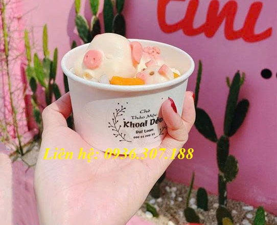 cốc giấy lạnh đựng kem