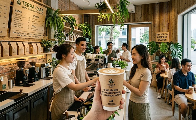 cốc giấy môi trường xanh 