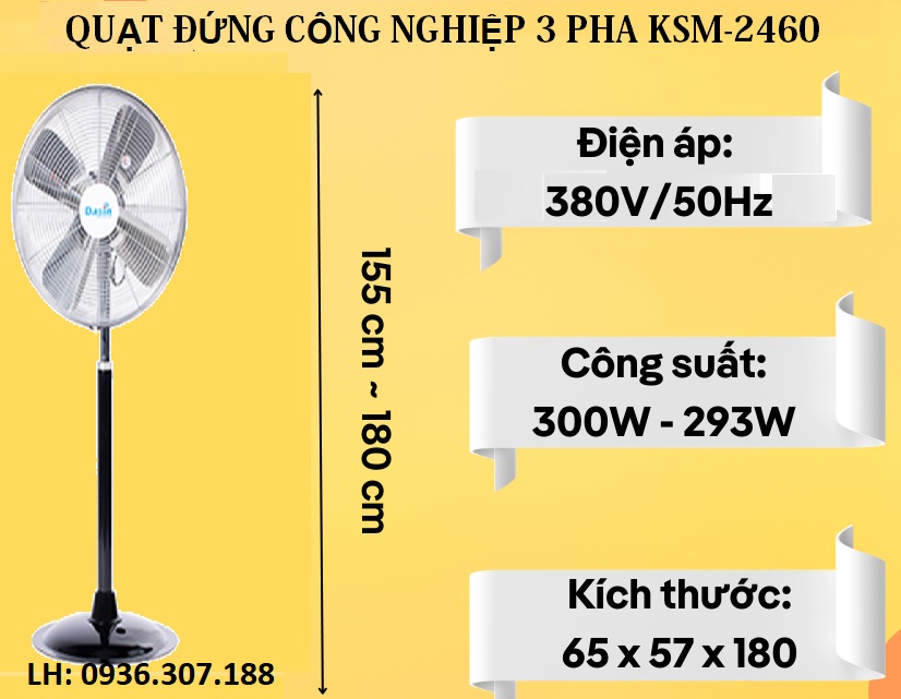 quạt đứng công nghiệp 3 pha 2460